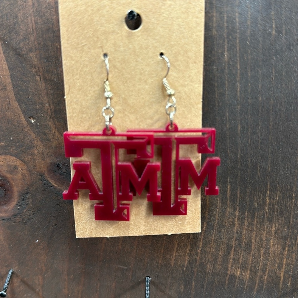 Texas A&M Aggies Acrylic Earrings - NEW